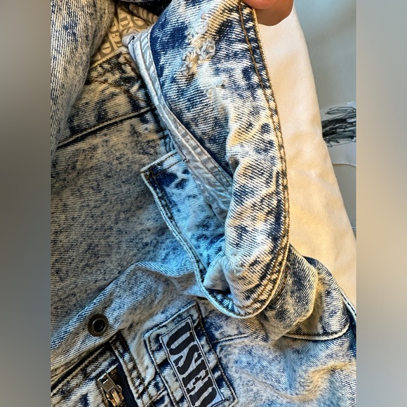 VTG Get Used By Elie Jacket Men's Medium Blue Denim - Picture 11 of 16